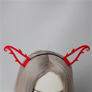 Sexy Red Monster Hollow-out Horns Halloween Party Cosplay Anime Decorations Headband J21534