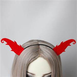 Sexy Red Monster Horns Halloween Party Cosplay Anime Nightclub Decorations Headband J21535