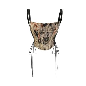 Multi Colored Corset,Spaghetti Straps Corset,Lovely Zipper Corset, Sexy Women Corset,Women's Lovely Cat Pattern Spaghetti Straps Plastic Bones Body Shaper Overbust Corset,#N22598