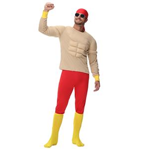 Men's Muscle Print Halloween Cosplay Costume N23764