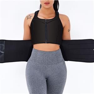 Sexy Black Neoprene Sport Waist Training Zipper Vest Corset With Waistband N20883