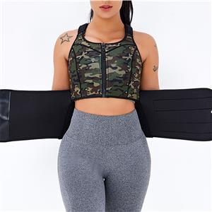 Sexy Camouflage-green Neoprene Sport Waist Training Zipper Vest Corset With Waistband N20886