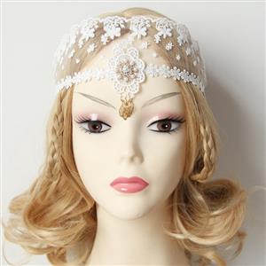 Noble White Lace Wedding Party Mask MS12975