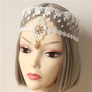 Noble White Lace Wedding Party Mask MS12975