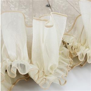 Gothic Apricot Plastic Boned Ruffles Off-shoulder Strapless Body Shaper Overbust Corset N22700