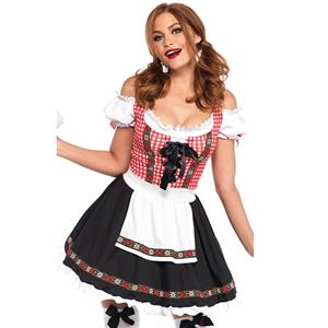 Sexy Off-shoulder Bavarian Beer Girl Role Play Mini Dress Adult Oktoberfest Costume N18958