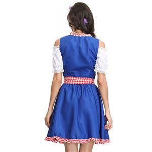 3ps Sexy Off-shoulder Bavarian Beer Girl Cosplay Mini Dress Adult Oktoberfest Costume N19154