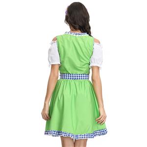 3ps Sexy Off-shoulder Bavarian Beer Girl Cosplay Mini Dress Adult Oktoberfest Costume N19155