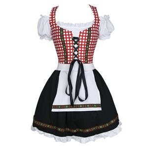 Sexy Off-shoulder Bavarian Beer Girl Role Play Mini Dress Adult Oktoberfest Costume N19562