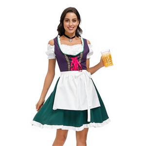 Oktoberfest Cheer Costume, Women's Beer Girl Costume, Bavarian Beer Girl Costume, Traditional Bavarian Girl Costume, Oktoberfest Floral Print Dress Costume, Sexy French Maid Cosplay Costume, Sexy French Maid Anime Dress,Role Play Costume, #N20588