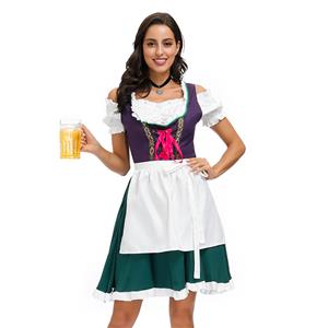 Sexy Off-shoulder Bavarian Oktoberfest Beer Girl Mini Dress Carnival Halloween Costume N20588