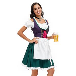 Sexy Off-shoulder Bavarian Oktoberfest Beer Girl Mini Dress Carnival Halloween Costume N20588