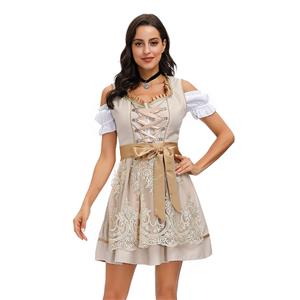 3PCs Sexy Off-shoulder Bavarian Beer Girl Dress Adult Cosplay Oktoberfest Costume N20589