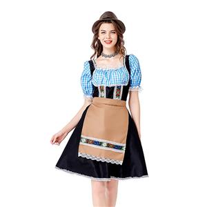 Women's Bavarian Beer Girl Cosplay False Two Pieces Mini Dress Adult Oktoberfest Costume N20735