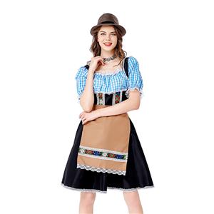 Women's Bavarian Beer Girl Cosplay False Two Pieces Mini Dress Adult Oktoberfest Costume N20735