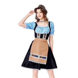 Women's Bavarian Beer Girl Cosplay False Two Pieces Mini Dress Adult Oktoberfest Costume N20735