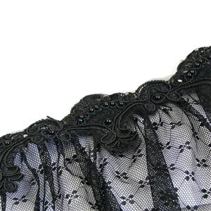 One-piece Black Embroidered Single-breasted Sheer Floral Gauze Cloak Corset Accessories N20235