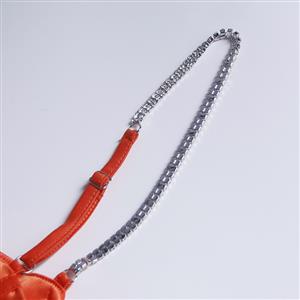 Orange Satin-Like Corset Top with Rhinestone Straps & Back Zipper? N23947