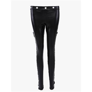 Punk Black PVC Dancing Legging Clubwear N12416