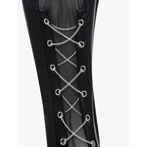 Punk Black PVC Dancing Legging Clubwear N12416