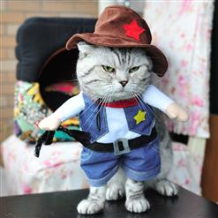 Cowboy Costume for Kitty, Pet Dressing up Party Clothing, Dog's Clothes, Pet Cosplay Costume, #N12405