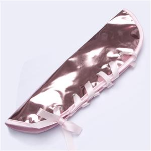 Gothic Pink Leather Arm Sleeves - Adjustable Lace-Up Design for Cosplay & Fashion N237814