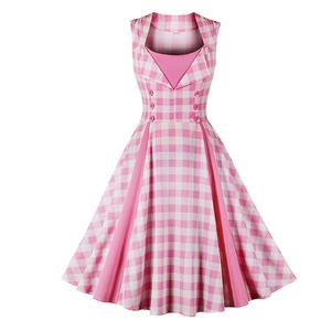 Retro Dresses for Women 1960, Vintage Dresses 1950's, Vintage Dress for Women, Sexy Dresses for Women Cocktail Party, Casual Tea Dress, Swing Dress, Pink Patchwork Dress, #N23395