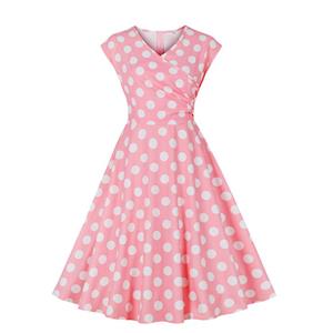 Retro Dresses for Women 1960, Vintage Dresses 1950's, Vintage Dress for Women, Sexy Dresses for Women Cocktail Party, Casual Tea Dress, Swing Dress, Pink Polka Dot Dress, #N23427