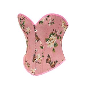 Fashion Womens Butterfly Print Corset Vintage Renaissance Tank Top Vest Camisole N23455