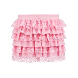 Pink lace skirt, tiered lace mini skirt, waist bow detail, feminine mini skirt, romantic lace skirt, flirty skirt, sweet pink skirt, lace layered skirt, A-line mini skirt, delicate lace, soft pink color, bow-accent skirt, party skirt, date outfit, women's lace skirt. #HG23835