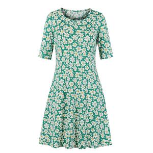 Plus Size Casual Floral Printed Round Neck Half Sleeve Knee-length Day Dress N19207