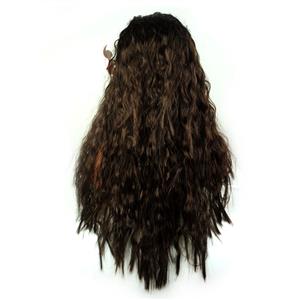 Polynesian Princess Movie Wavy Brown Hair Hawaiian Tribes Halloween Cosplay Wig MS19661