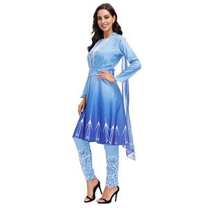 3Pcs Girls' Frozen 2 Classic Princess Dress Suit Halloween Party Cosplay Costume N20598