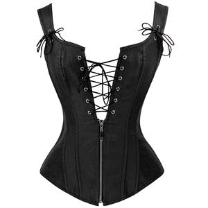 Punk Faux Lace Up Vest Corset N12306