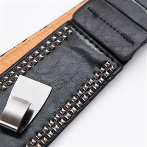 Retro Punk Metal Interlock Buckle Womens Elastic Wide Waist Belt Cinch N14835