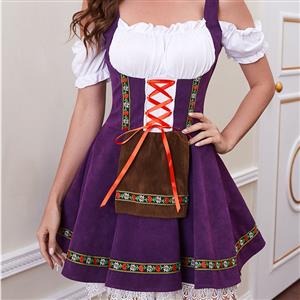 Women's Purple Adult Beer Girl Oktoberfest Serving Costume N22369
