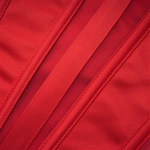 Red Strapless Corset Bodysuit with Adjustable Back Lace-Up, Tummy Control Shapewear for Women N23867