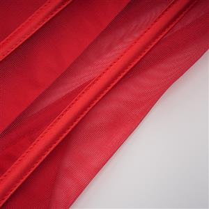 Red Strapless Corset Bodysuit with Adjustable Back Lace-Up, Tummy Control Shapewear for Women N23867