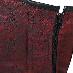 Steampunk Gothic Red Halterneck Strapless Steel Boned Rivet Outerwear Corset N20889