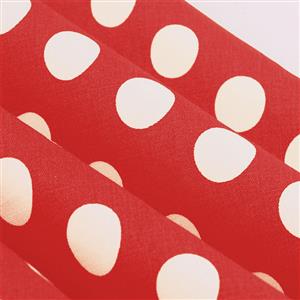 Sexy Red Vintage Strappy Polka Dot Printed Swing Summer Day Dress N22986