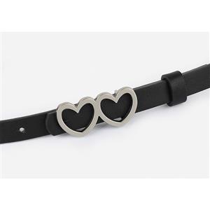 Retro Black Women's Fashion All-match Heart Jeans Thin Belt N18130