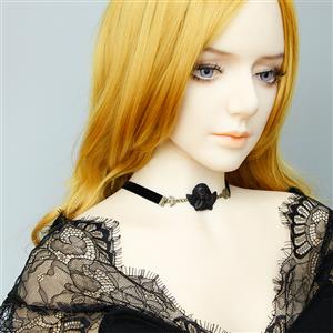 Gothic Style Black Evil Little Angel and Cloth Belt Choker Halloween Necklace J19701