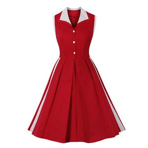 Retro Swing Dress, Fashion A-line Swing Dress, Retro Dresses for Women 1960, Vintage Dresses 1950's, Plus Size Summer Dress, Vintage High Waist Dress for Women, Simple Dresses for Women, Vintage Spring Dresses for Women, #N21747