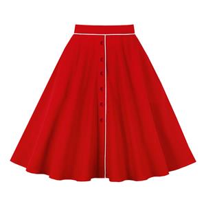 Daily Casual Mini Skirt, OL Midi Skirt, Cute Swing Skirt, Fashion Flared Skirt, Vintage Swing Skirt, High Quality Cotton Skirt, Girl's School Skirt, Fashion Casual Swing Skirt, #N21510