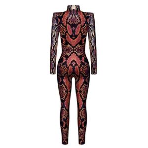 Red Robot 3D Printed Unitard Humanoid High Neck Bodysuit Halloween Cosplay Costume N22332