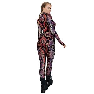 Red Robot 3D Printed Unitard Humanoid High Neck Bodysuit Halloween Cosplay Costume N22332