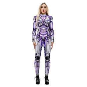 New Product Robot 3D Printed High Neck Long Bodycon Jumpsuit Halloween Costume N21253