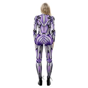 New Product Robot 3D Printed High Neck Long Bodycon Jumpsuit Halloween Costume N21253