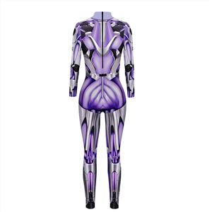 New Product Robot 3D Printed High Neck Long Bodycon Jumpsuit Halloween Costume N21253