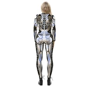 Futuristic Iron Robot 3D Printed Unitard Humanoid Bodysuit ET Halloween Cosplay Costume N21405